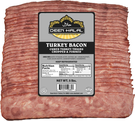 halal bacon turkey deen bulk lb sliced meat service smoked pork